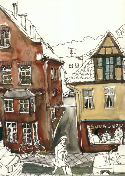 Giebel  Aquarell auf Papier 30 x 40 cm 2005