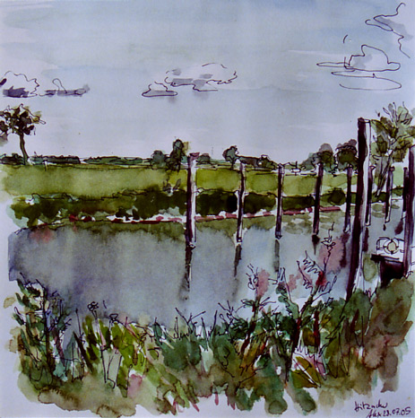Hitzacker1  Aquarell auf Papier 30 x 30 cm 2005 