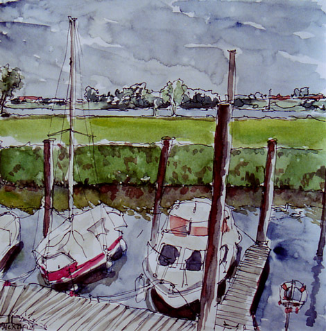 Hitzacker3  Aquarell auf Papier 30 x 30 cm 2005