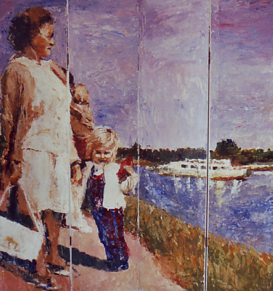 Omi - Paravent  Acryl auf Leinwand 160 x 170 cm 2005